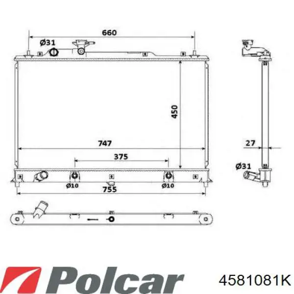 Радиатор 4581081K Polcar