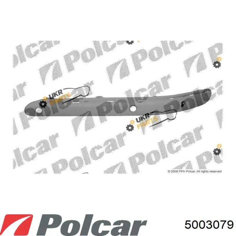 500307-9 Polcar молдинг бампера переднего левый