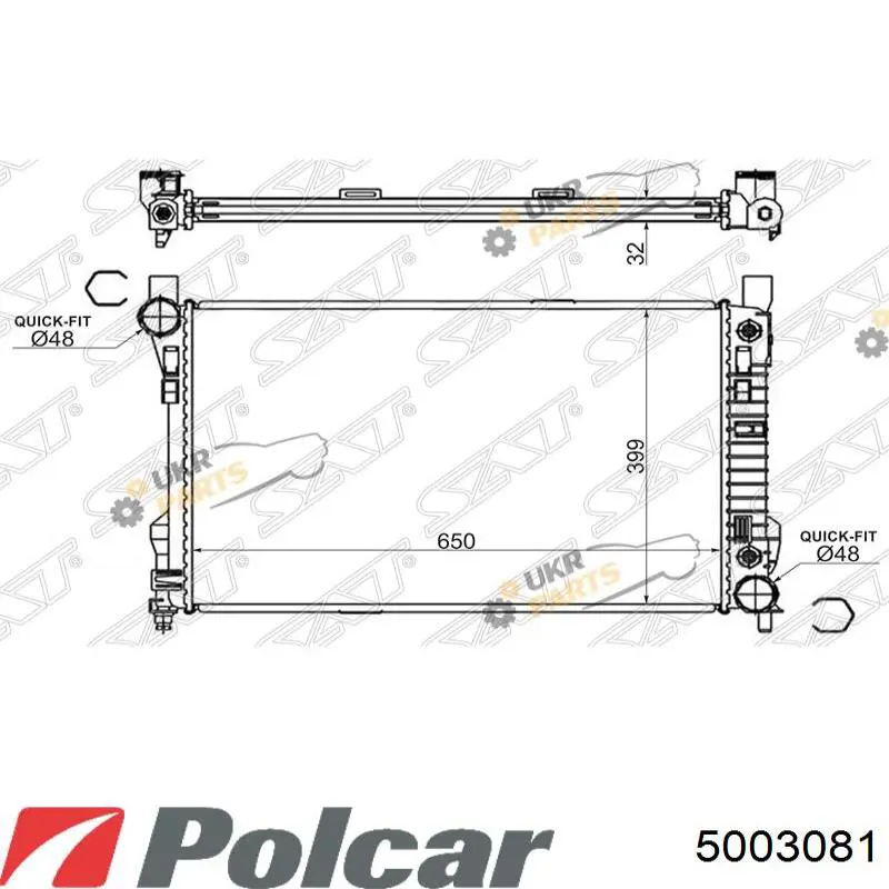 5003081 Polcar Радиатор основной