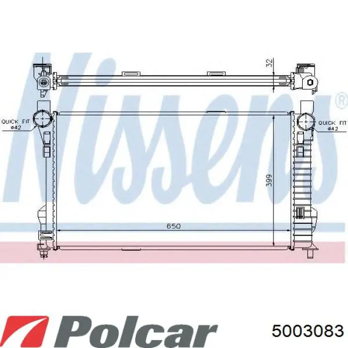 Радиатор охлаждения двигателя Polcar 5003083 цена, от 88.23 USD