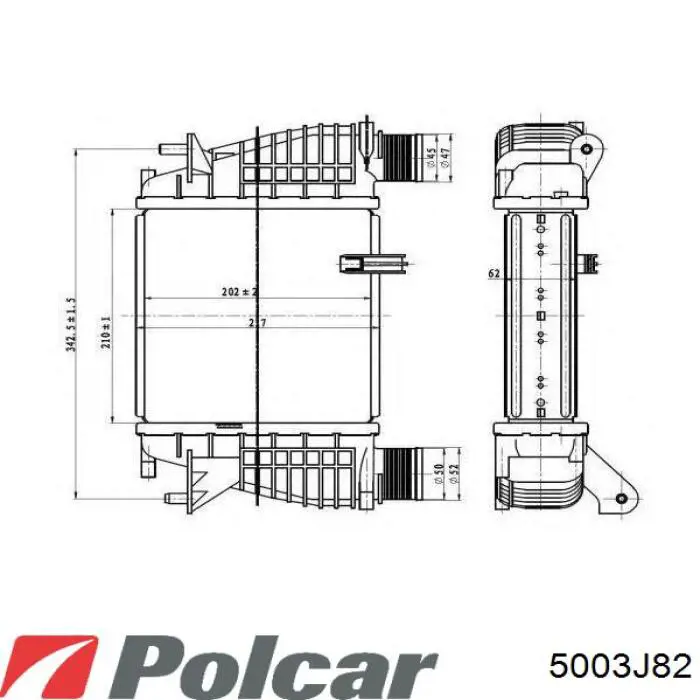 Радиатор интеркуллера Polcar 5003J82