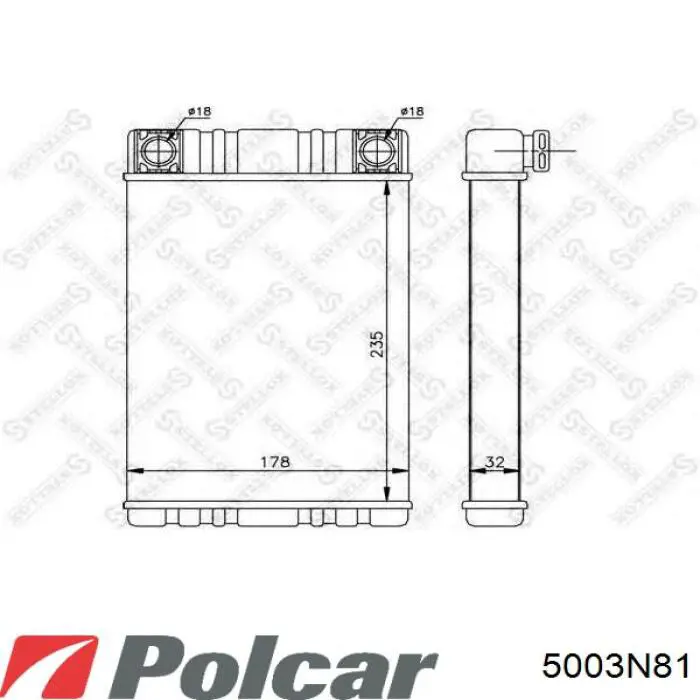 5003N81 Polcar радиатор печки