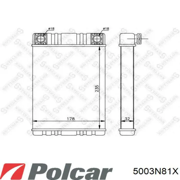 5003N81X Polcar радиатор печки