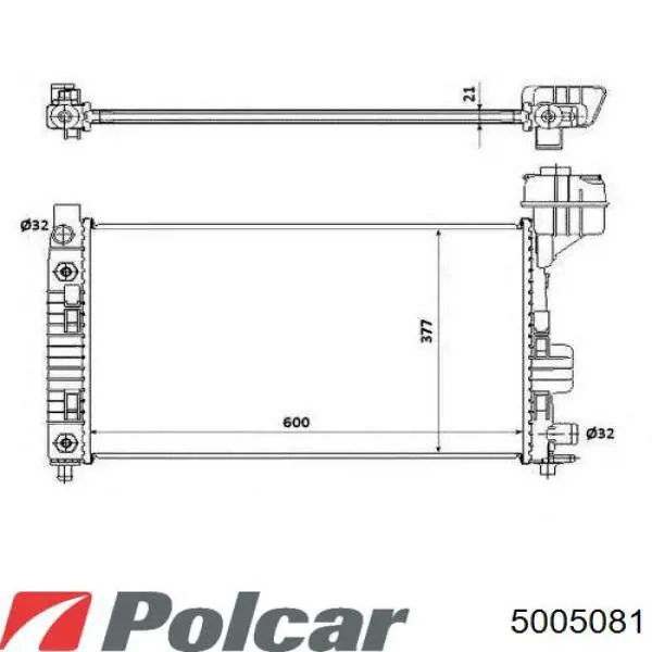 Радиатор 5005081 Polcar