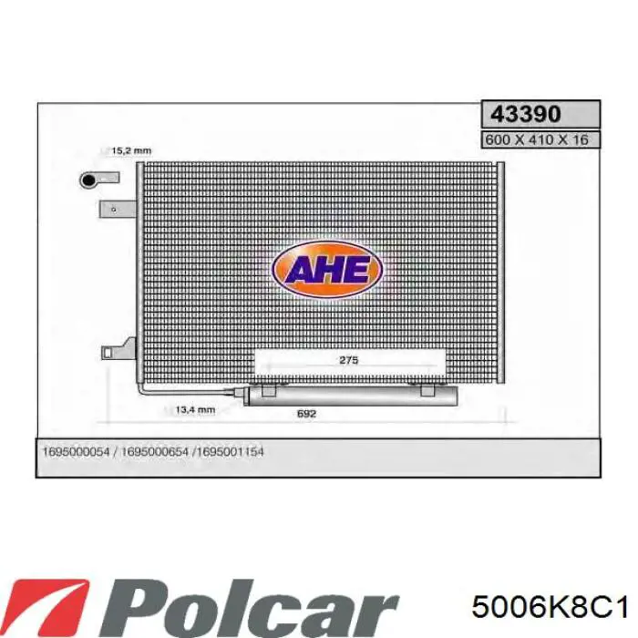 5006K8C1 Polcar радиатор кондиционера