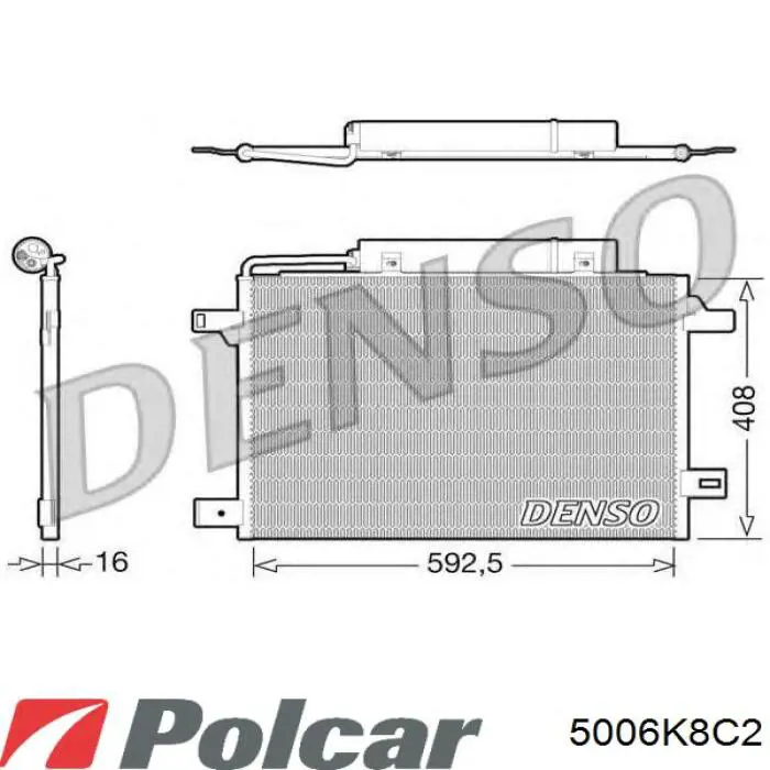 Радиатор кондиционера 5006K8C2 Polcar