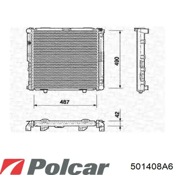 Радиатор охлаждения двигателя Polcar 501408A6 цена, от 74.19 USD