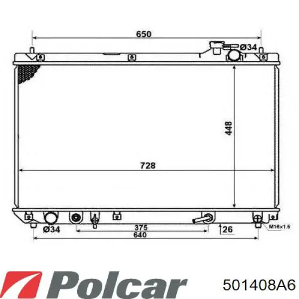 Радиатор 501408A6 Polcar