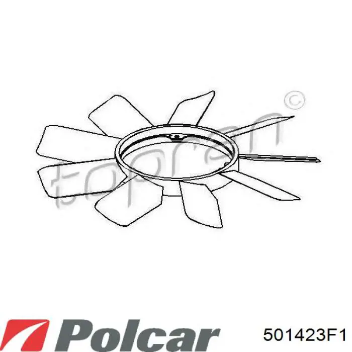 501423F1 Polcar вентилятор (крыльчатка радиатора охлаждения)