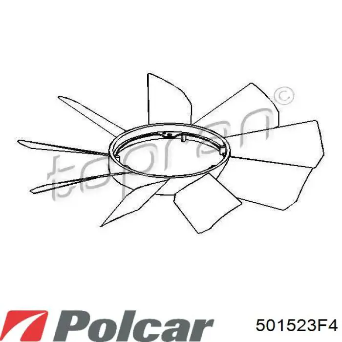 501523F4 Polcar вентилятор (крыльчатка радиатора охлаждения)