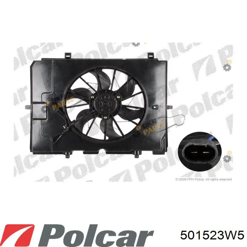 501523W5 Polcar электровентилятор охлаждения в сборе (мотор+крыльчатка)