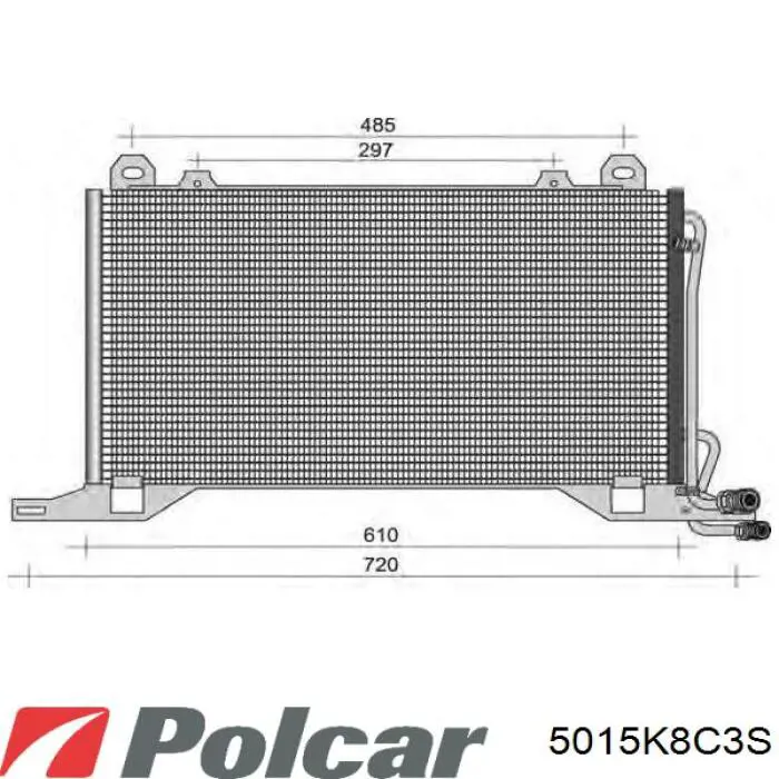 Радиатор кондиционера 5015K8C3S Polcar