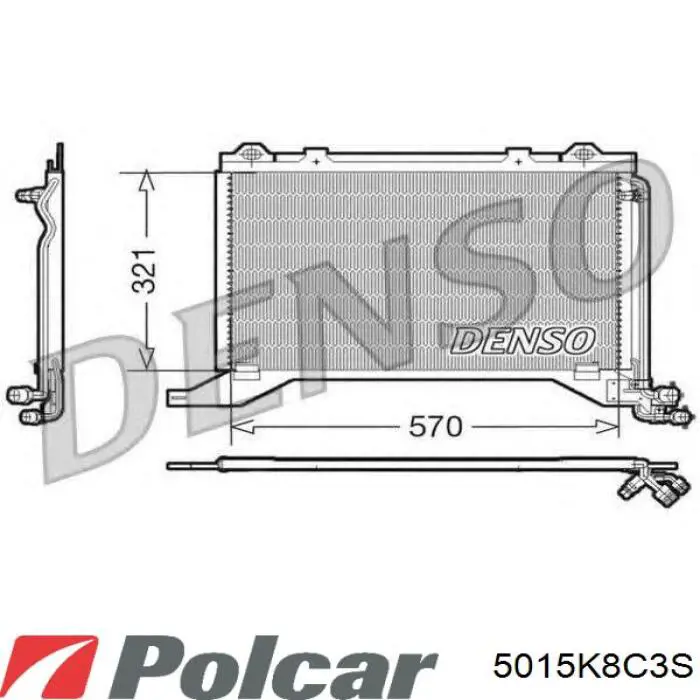 Конденсатор кондиционера Polcar 5015K8C3S цена, от 68.77 USD
