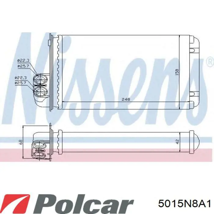 5015N8A1 Polcar Радиатор отопителя салона