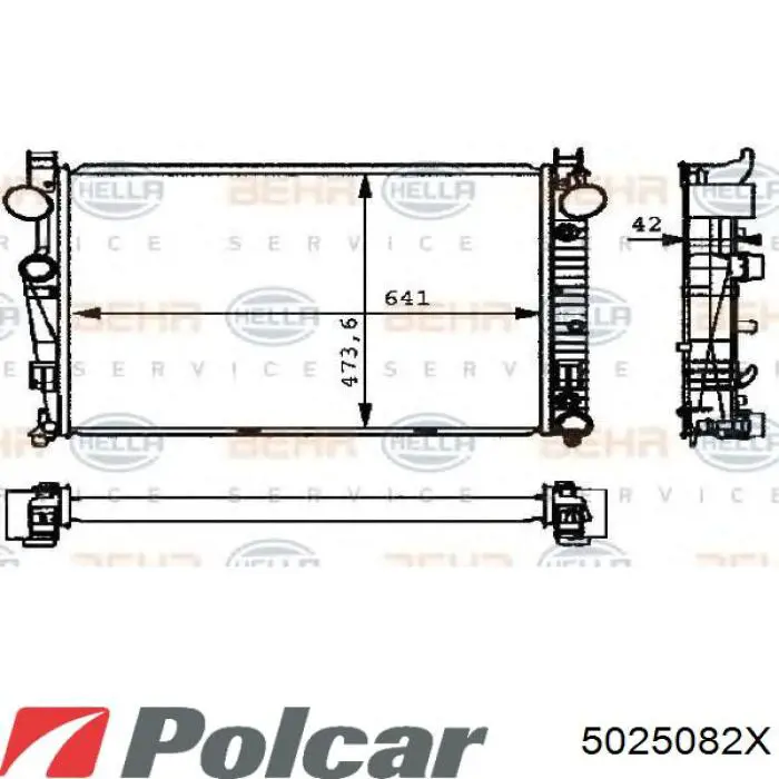5025082X Polcar Радиатор основной