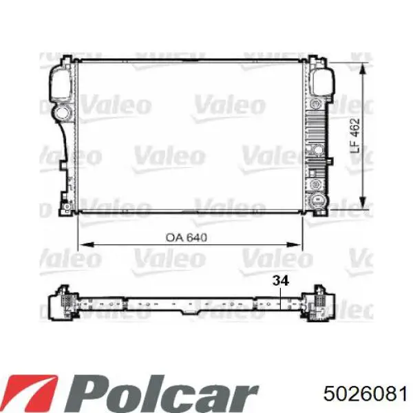 Радиатор охлаждения двигателя Polcar 5026081 цена, от 3993.91 UAH