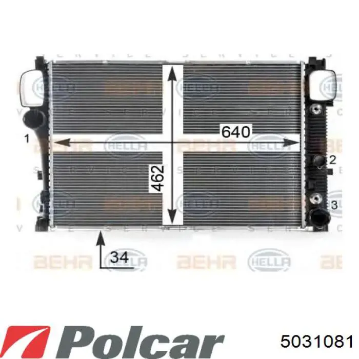 Купить 5031081 Polcar Радиатор водяной