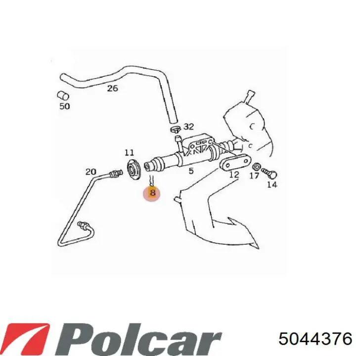 5044376 Polcar Поперечная тяга задней подвески