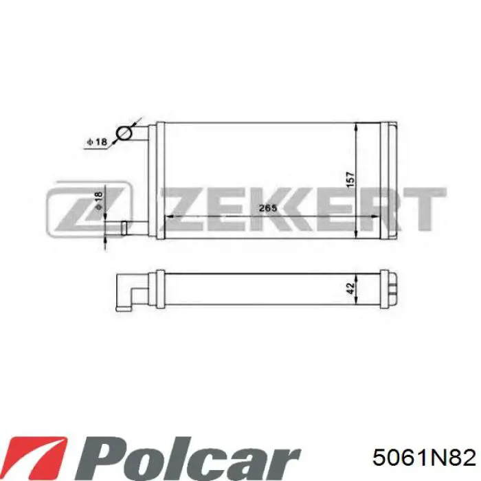 Радиатор печки 5061N82 Polcar