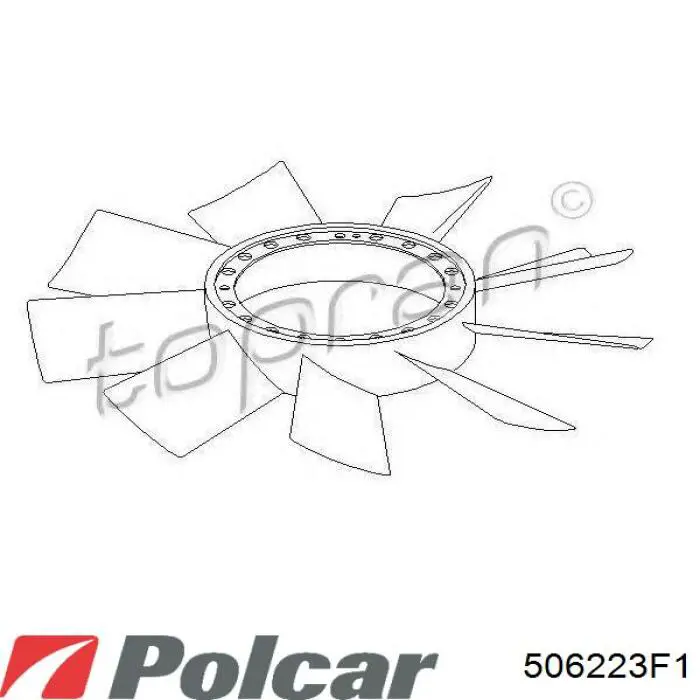 Вентилятор/крыльчатка радиатора охлаждения Polcar 506223F1 цена, от 16.90 USD