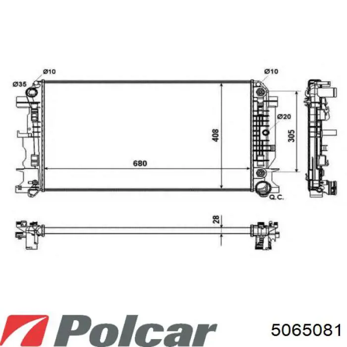 Радиатор охлаждения двигателя Koyorad PL412670 цена, от 135.65 USD