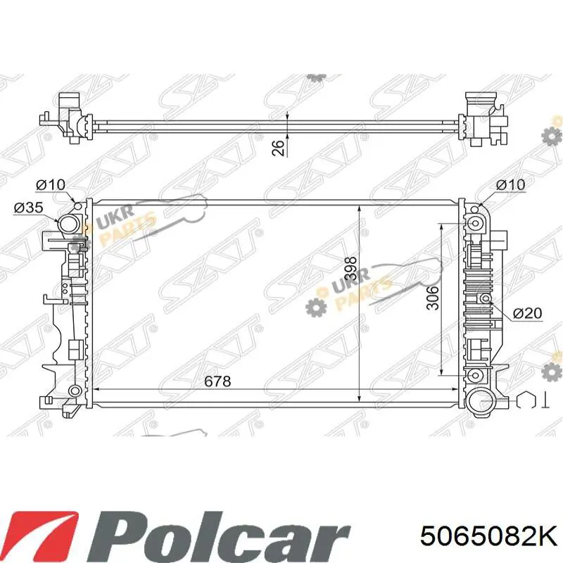 Купить 5065082K Polcar Радиатор водяной