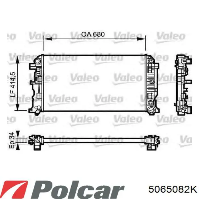 Радиатор охлаждения двигателя Polcar 5065082K цена, от 135.50 USD