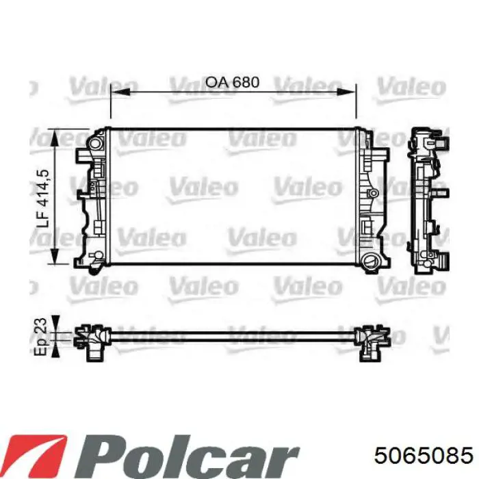 Радиатор охлаждения двигателя Polcar 5065085 цена, от 64.79 USD