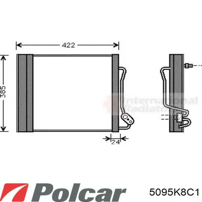 5095K8C1 Polcar радиатор кондиционера