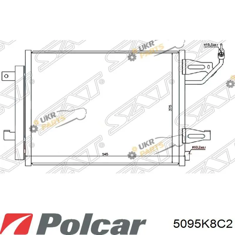 Радиатор кондиционера 5095K8C2 Polcar