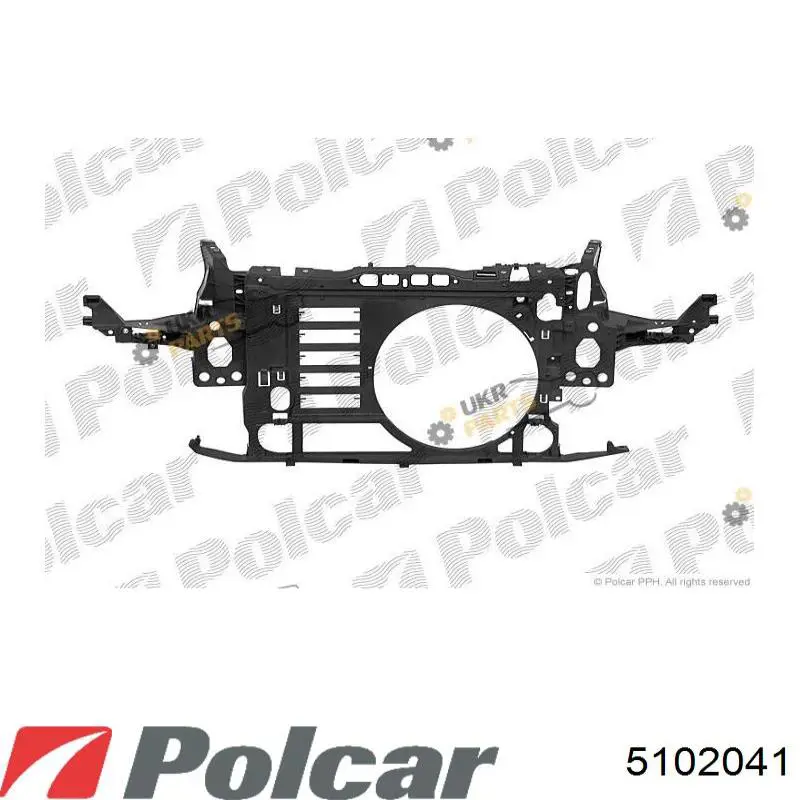 510204-1 Polcar suporte do radiador montado (painel de montagem de fixação das luzes)