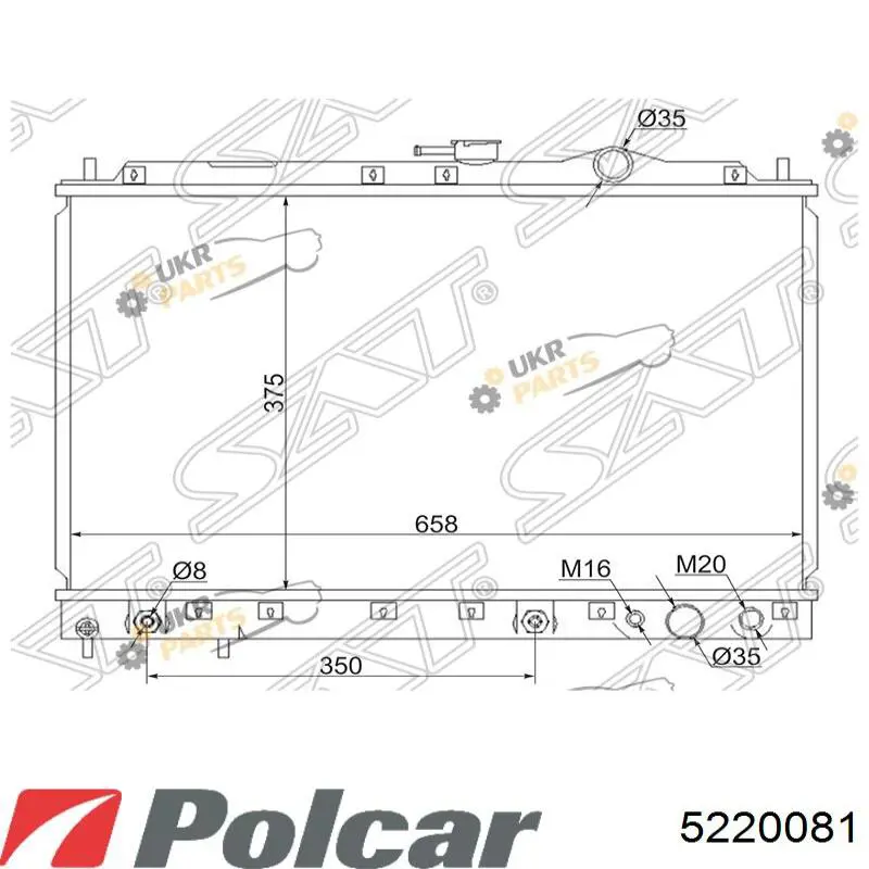 Купить 5220081 Polcar Радиатор водяной