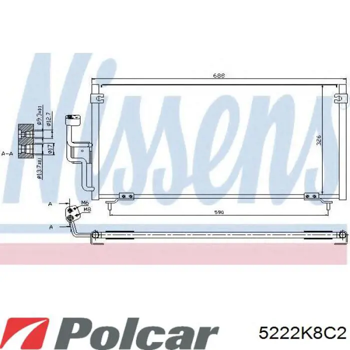 5222K8C2 Polcar радиатор кондиционера