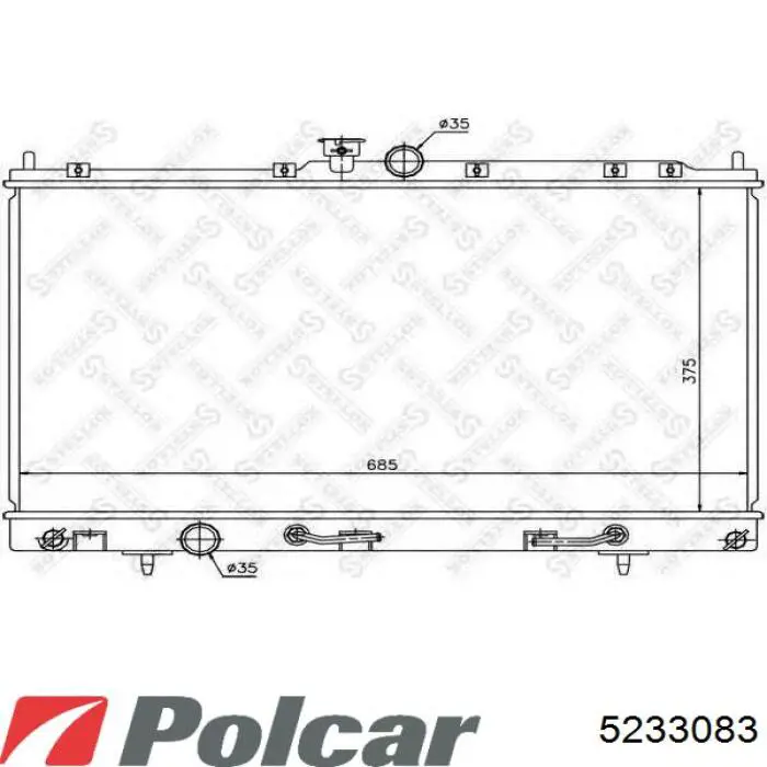 Купить 5233083 Polcar Радиатор водяной
