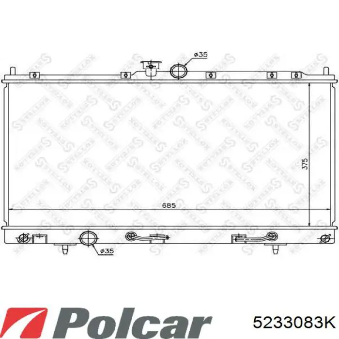Купить 5233083K Polcar Радиатор водяной