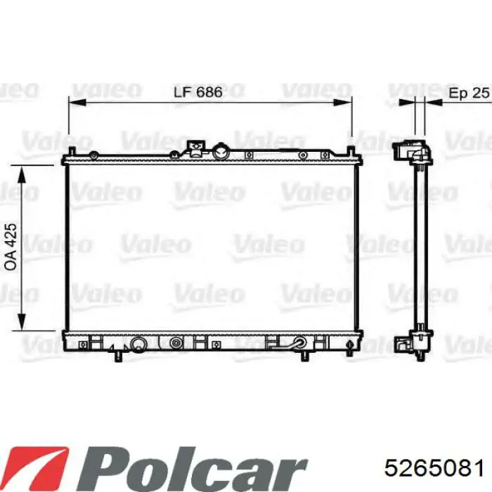Радиатор охлаждения двигателя Polcar 5265081 цена, от 76.08 USD