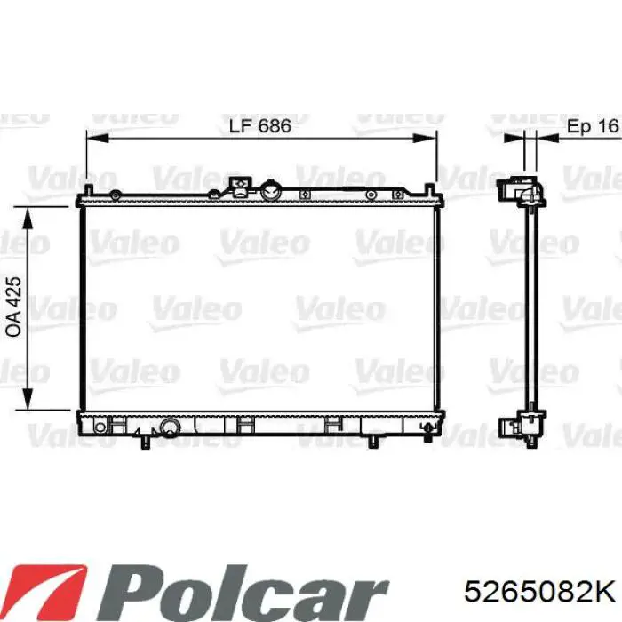 Радиатор охлаждения двигателя Polcar 5265082K цена, от 64.90 USD