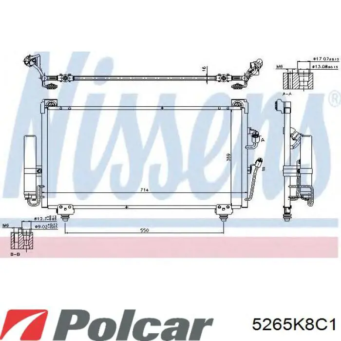 Радиатор кондиционера 5265K8C1 Polcar
