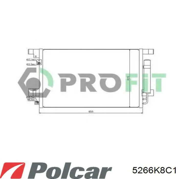 Радиатор кондиционера 5266K8C1 Polcar