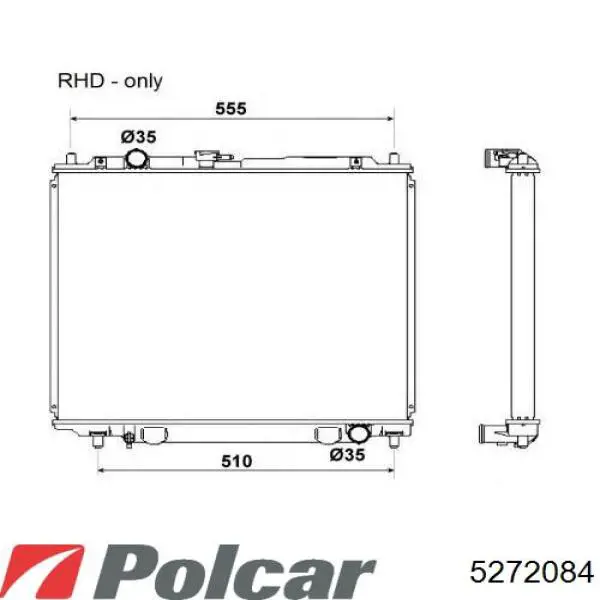 Радиатор охлаждения двигателя Polcar 5272084 цена, от 85.14 USD