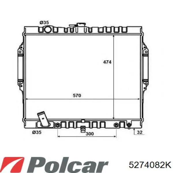 Радиатор охлаждения двигателя Polcar 5274082K цена, от 72.55 USD