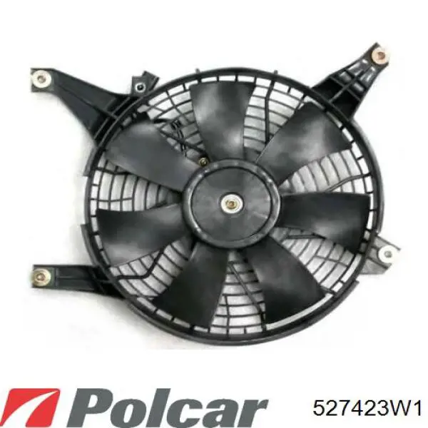 527423W1 Polcar диффузор радиатора кондиционера, в сборе с крыльчаткой и мотором