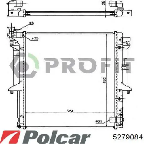 Radiador de esfriamento de motor Polcar 5279084 preço, a partir de 180,29 USD