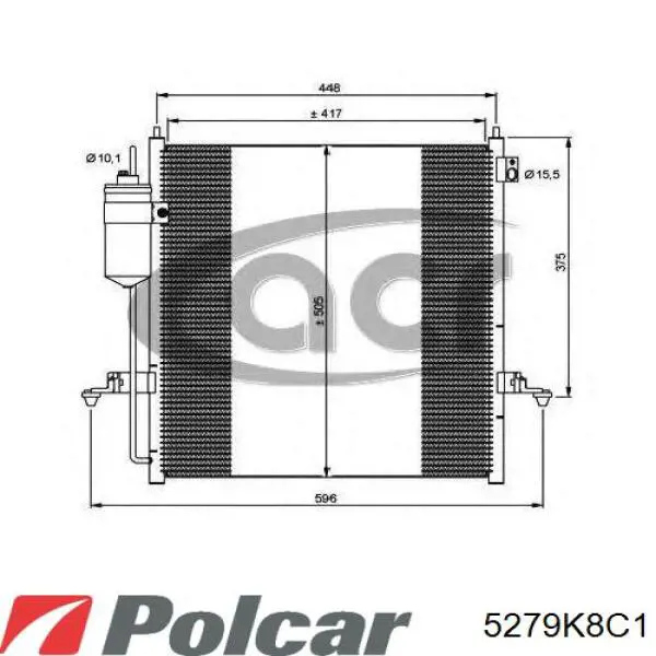 Радиатор кондиционера 5279K8C1 Polcar