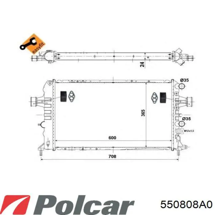 Радиатор охлаждения двигателя Polcar 550808A0 цена, от 38.83 USD