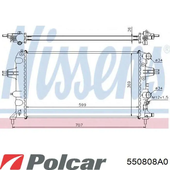 Радиатор 550808A0 Polcar