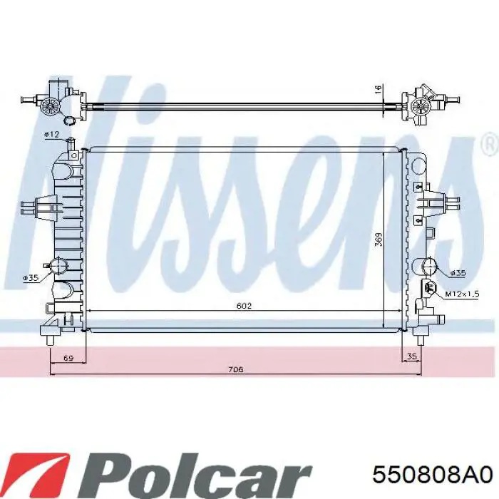 Купить 550808A0 Polcar Радиатор водяной