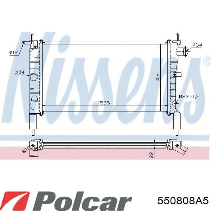 Купить 550808A5 Polcar Радиатор водяной
