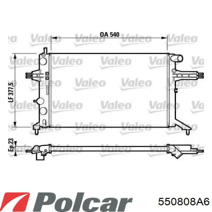 Купить 550808A6 Polcar Радиатор водяной