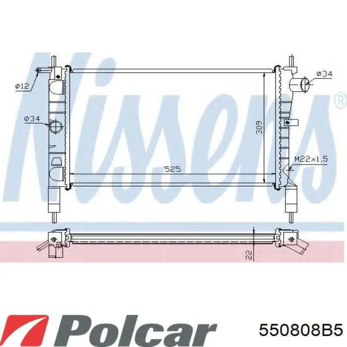 Купить 550808B5 Polcar Радиатор водяной
